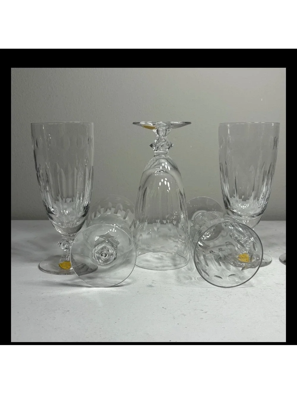 Tiffin- Franciscan Cut Crystal Iced Tea Glasses 6 3/4 set of 6